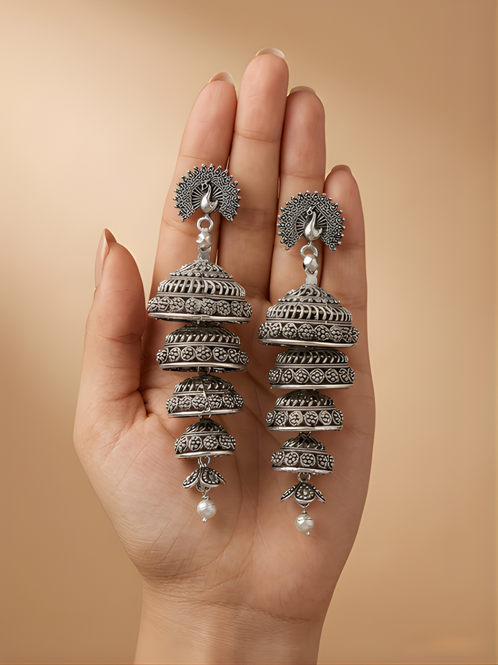 Five Step The Peacock Bloom Jhumka's For Women